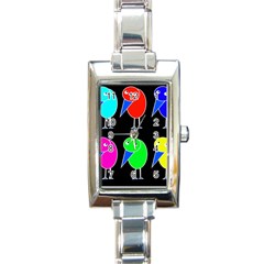 Colorful Birds Rectangle Italian Charm Watch by Valentinaart