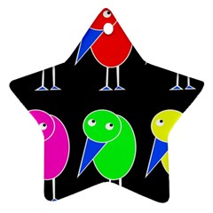 Colorful Birds Star Ornament (two Sides)  by Valentinaart