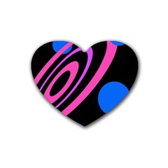 Pink And Blue Twist Heart Coaster (4 Pack)  by Valentinaart