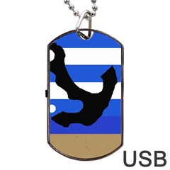 Anchor Dog Tag Usb Flash (two Sides)  by Valentinaart