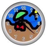 Beach Wall Clocks (Silver)  Front