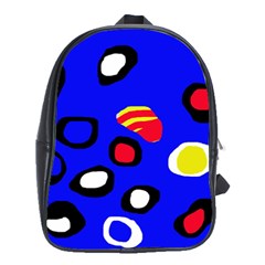 Blue Pattern Abstraction School Bags (xl)  by Valentinaart