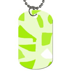 Green Abstract Design Dog Tag (two Sides) by Valentinaart