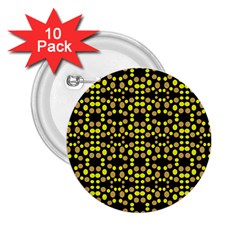 Dots Pattern Yellow 2 25  Buttons (10 Pack)  by BrightVibesDesign