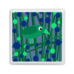 Green And Blue Bird Memory Card Reader (square)  by Valentinaart