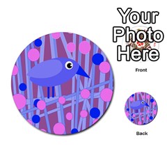 Purple And Blue Bird Multi-purpose Cards (round)  by Valentinaart