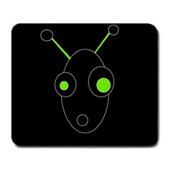 Green Alien Large Mousepads by Valentinaart