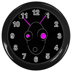 Purple Alien Wall Clocks (black) by Valentinaart