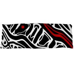 Red, Black And White Abstract Art Body Pillow Case Dakimakura (two Sides) by Valentinaart