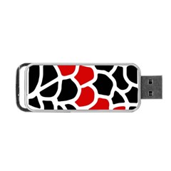 Red, Black And White Abstraction Portable Usb Flash (two Sides) by Valentinaart