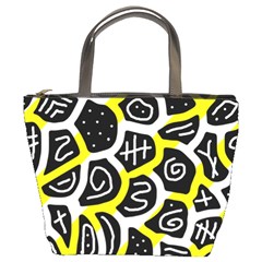 Yellow Playful Design Bucket Bags by Valentinaart