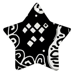 Black And White High Art Abstraction Star Ornament (two Sides)  by Valentinaart