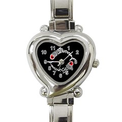 Abstract Fishes Heart Italian Charm Watch by Valentinaart