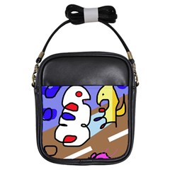 Abstract Comic Girls Sling Bags by Valentinaart