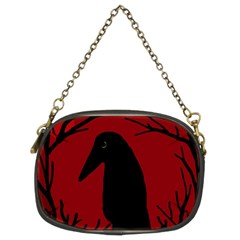 Halloween Raven - Red Chain Purses (two Sides)  by Valentinaart