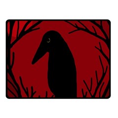 Halloween Raven - Red Fleece Blanket (small) by Valentinaart