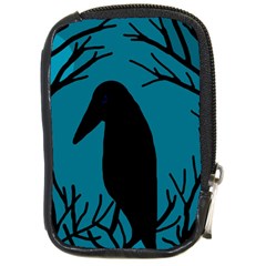 Halloween Raven - Blue Compact Camera Cases by Valentinaart