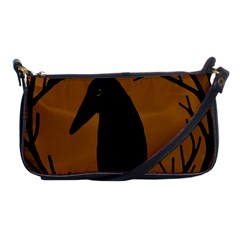 Halloween Raven - Brown Shoulder Clutch Bags by Valentinaart