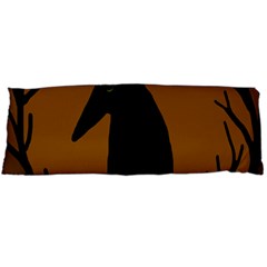 Halloween Raven - Brown Body Pillow Case (dakimakura) by Valentinaart