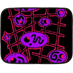 Purple And Red Abstraction Double Sided Fleece Blanket (mini)  by Valentinaart
