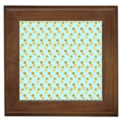 Tropical Watercolour Pineapple Pattern Framed Tiles by TanyaDraws