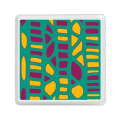 Green, Purple And Yellow Decor Memory Card Reader (square)  by Valentinaart