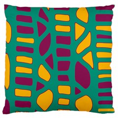 Green, Purple And Yellow Decor Large Cushion Case (two Sides) by Valentinaart