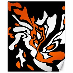 Orange, White And Black Decor Canvas 16  X 20   by Valentinaart