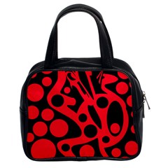 Red And Black Abstract Decor Classic Handbags (2 Sides) by Valentinaart