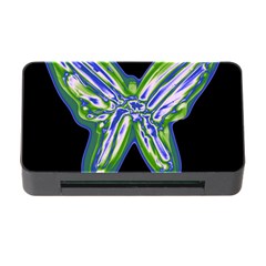 Green Neon Butterfly Memory Card Reader With Cf by Valentinaart