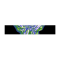 Green Neon Butterfly Flano Scarf (mini) by Valentinaart
