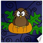 Halloween owl and pumpkin Canvas 20  x 20   19 x19.27  Canvas - 1