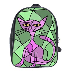 Artistic Cat - Purple School Bags (xl)  by Valentinaart