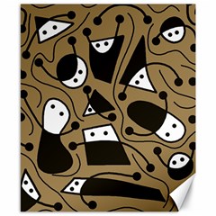 Playful Abstract Art - Brown Canvas 8  X 10 