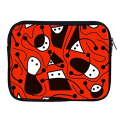 Playful Abstract Art - Red Apple Ipad 2/3/4 Zipper Cases