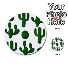 Cactuses Pattern Multi-purpose Cards (round)  by Valentinaart