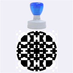 Checkboard Pattern Print Rubber Round Stamps (large) by dflcprints