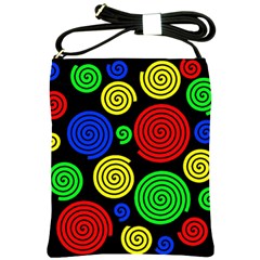 Colorful Hypnoses Shoulder Sling Bags by Valentinaart