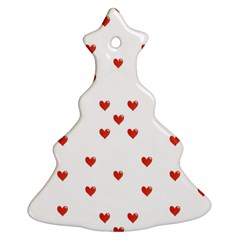 Cute Hearts Motif Pattern Ornament (christmas Tree) by dflcprints