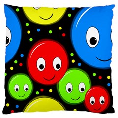 Smiley Faces Pattern Large Flano Cushion Case (two Sides) by Valentinaart
