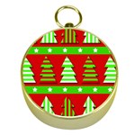 Christmas trees pattern Gold Compasses Front