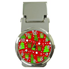 Christmas Trees And Gifts Pattern Money Clip Watches by Valentinaart