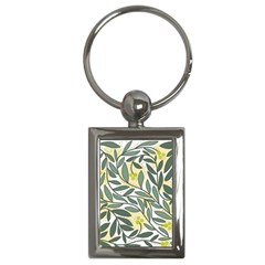 Green Floral Pattern Key Chains (rectangle)  by Valentinaart