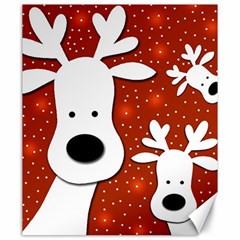 Christmas Reindeer - Red 2 Canvas 20  X 24   by Valentinaart