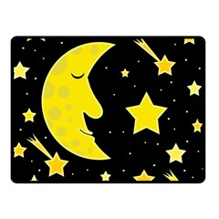 Sleeping Moon Fleece Blanket (small) by Valentinaart