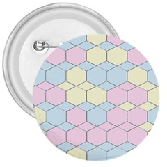 Colorful Honeycomb - Diamond Pattern 3  Buttons