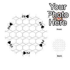  Honeycomb - Diamond Black And White Pattern Playing Cards 54 (round)  by picsaspassion