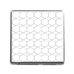  Honeycomb - Diamond Black And White Pattern Memory Card Reader (square) by picsaspassion