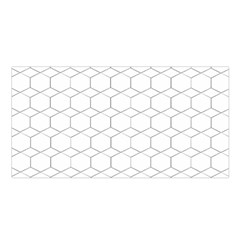  Honeycomb - Diamond Black And White Pattern Satin Shawl