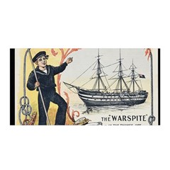 Vintage Advertisement British Navy Marine Typography Satin Wrap by yoursparklingshop